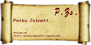 Petku Zsinett névjegykártya